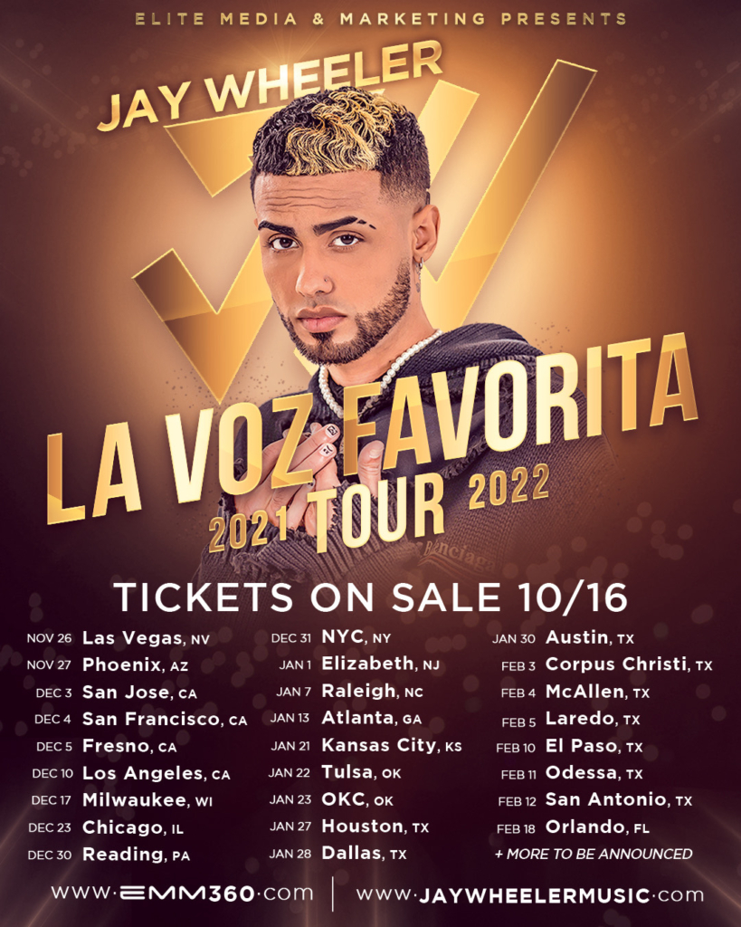 Jay Wheeler Announces “La Voz Favorita Tour” Jay Wheeler Music